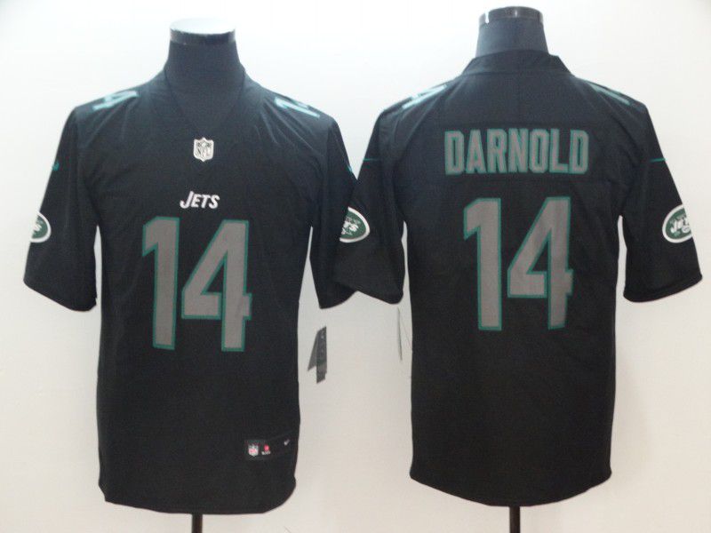 Men New York Jets #14 Darnold Nike Fashion Impact Black Color Rush Limited NFL Jerseys